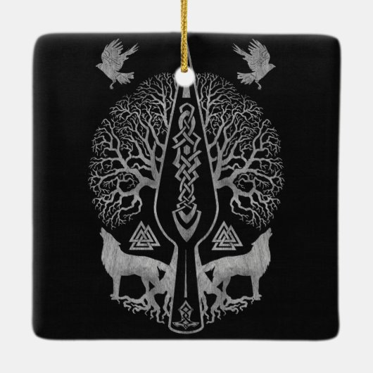 Gungnir - Stange von Odin und Baum des Lebens - Keramikornament (Rückseite)