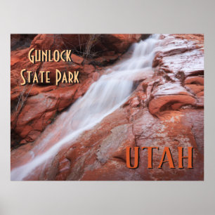 Gunlock-Staats-Park-Utah-Wasserfall Poster