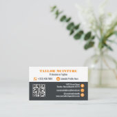 Gunmetal-Berufliche Icons Orange QR Code Visitenkarte (Stehend Vorderseite)