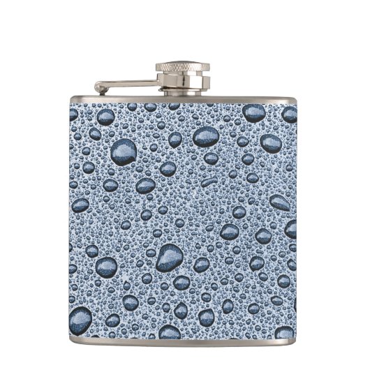 Gunmetal-graue Wassertropfen Flachmann (Vorderseite)
