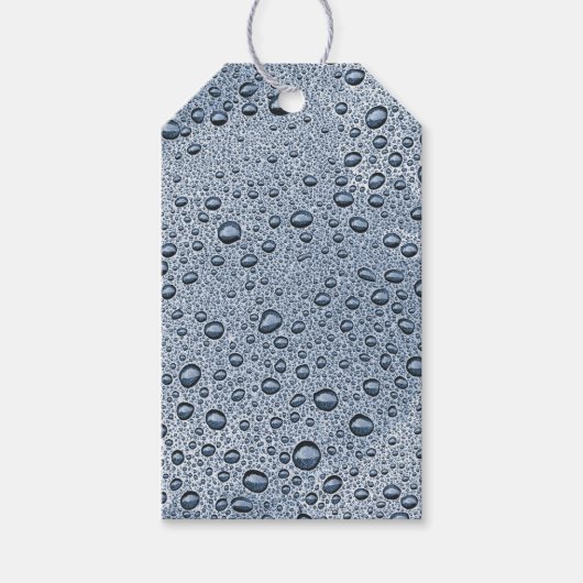 Gunmetal-graue Wassertropfen Geschenkanhänger (Vorderseite)