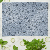 Gunmetal-graue Wassertropfen Geschirrtuch (Gefaltet)