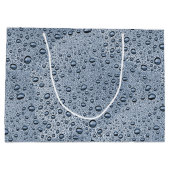 Gunmetal-graue Wassertropfen Große Geschenktüte (Rückseite)