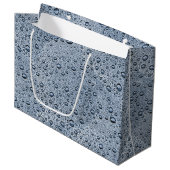 Gunmetal-graue Wassertropfen Große Geschenktüte (Vorderseite Schrägansicht)