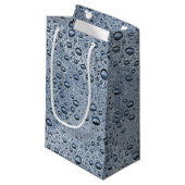 Gunmetal-graue Wassertropfen Kleine Geschenktüte (Vorderseite Schrägansicht)