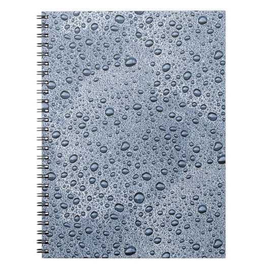 Gunmetal-graue Wassertropfen Notizblock (Vorderseite)