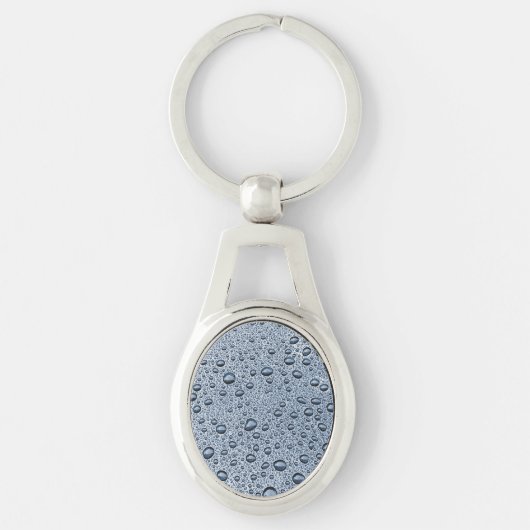 Gunmetal-graue Wassertropfen Schlüsselanhänger (Vorderseite)