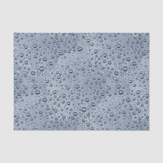Gunmetal-graue Wassertropfen Seidenpapier (Vorderseite)