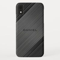 Gunmetal Grey Textured Design Personalisiert Name