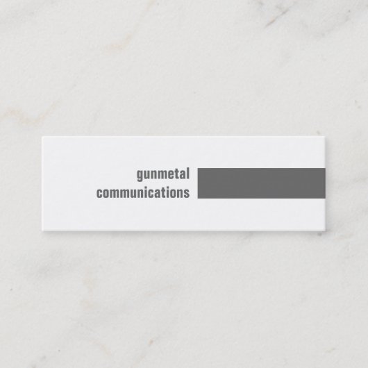 Gunmetal Simple Mini Visitenkarte (Vorderseite)