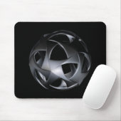 Gunmetal Textured Metal Sphere With Openings Mousepad (Mit Mouse)