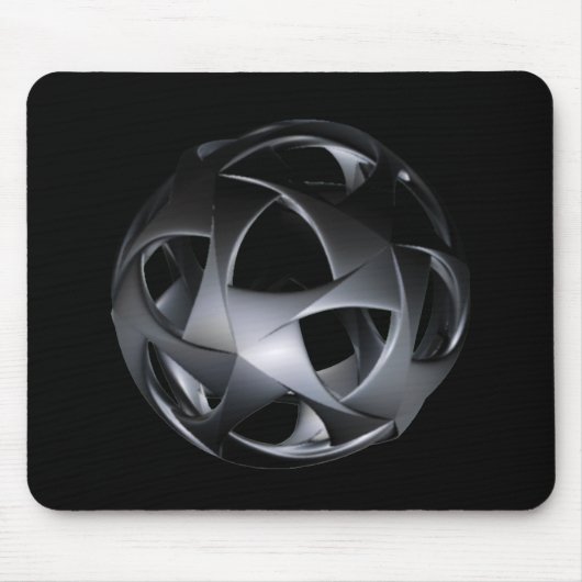 Gunmetal Textured Metal Sphere With Openings Mousepad (Vorne)
