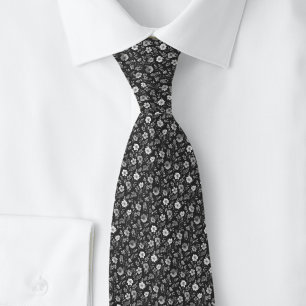Gunmetal Tiny Flowers Krawatte
