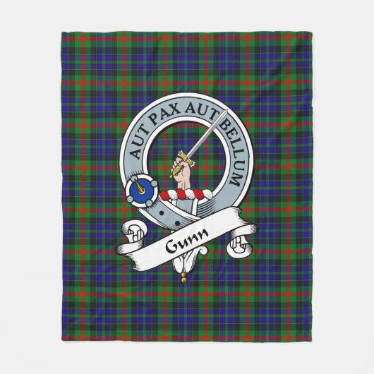 Gunn Clan Abzeichen Tartan Kariert Fleecedecke (Vorderseite)