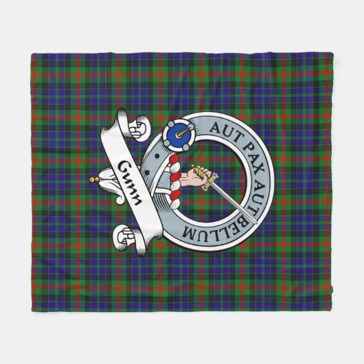 Gunn Clan Abzeichen Tartan Kariert Fleecedecke (Vorderseite (Horizontal))