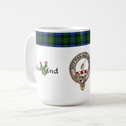 Gunn Clan Abzeichen Tartan & Motto Classic Kaffeetasse (Vorderseite Links)
