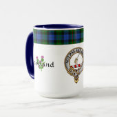 Gunn Clan Abzeichen Tartan & Motto Tasse (Vorderseite Links)