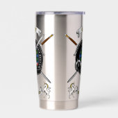 Gunn Clan Abzeichen Tartan & Schwerter Thermobecher (Links)