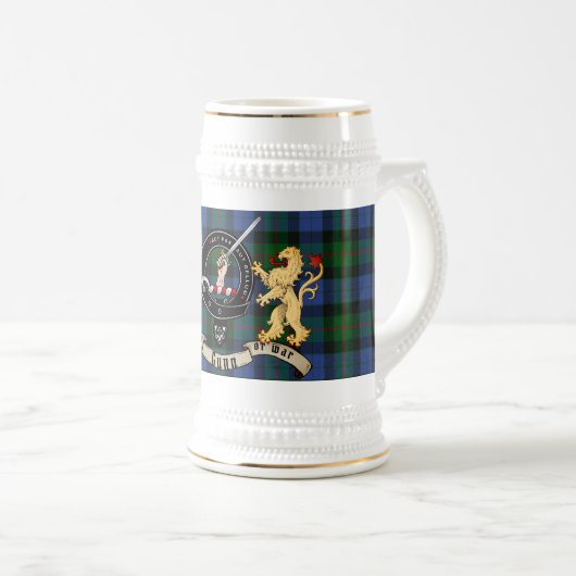 Gunn Clan Abzeichen & Wrap Rund Tartan Bierglas (VorderseiteRechts)