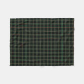 Gunn Clan Dark Green und Black Tartan Fleecedecke (Vorderseite (Horizontal))
