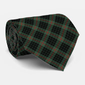 Gunn Clan Tartan Dark Green und Black Kariert Krawatte (Gerollt)