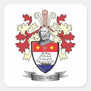 Gunn-Familienwappen-Wappen Quadratischer Aufkleber