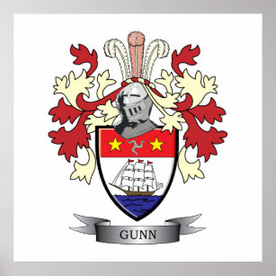 Gunn Family Crest Coat of Arms Poster