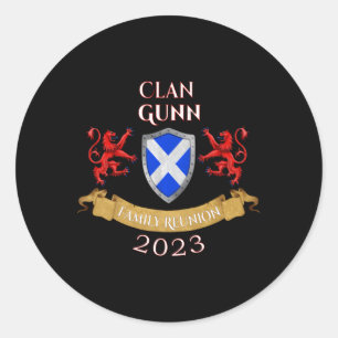 Gunn Family Wiedersehen 2023 Scottish Clan Runder Aufkleber