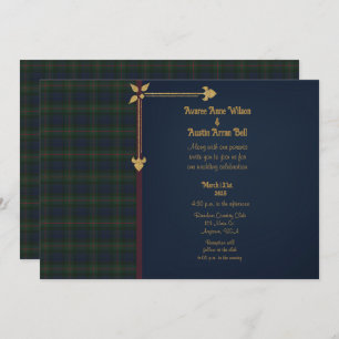 Gunn Modern Original Scottish Tartan Wedding Einladung