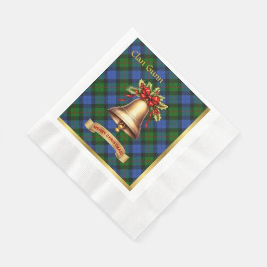 Gunn Personalisiert Tartan Christmas Serviette (Ecke)