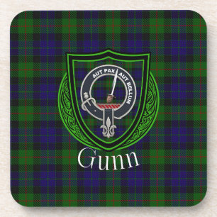 Gunn schottischer Clan Tartan & Wappen Getränkeuntersetzer
