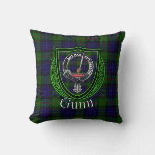 Gunn schottischer Clan Tartan & Wappen Kissen