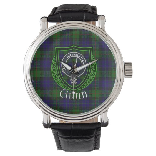 Gunn Scottish Clan Tartan & Crest Armbanduhr (Vorderseite)