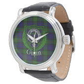 Gunn Scottish Clan Tartan & Crest Armbanduhr (Schrägansicht)