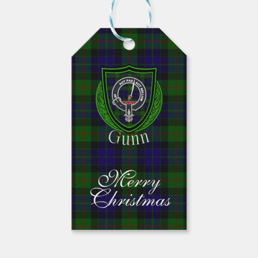 Gunn Scottish Clan Tartan & Crest Geschenkanhänger (Vorderseite)