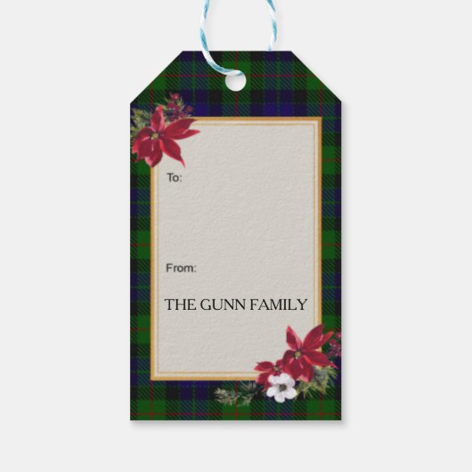 Gunn Scottish Clan Tartan & Crest Geschenkanhänger (Rückseite)