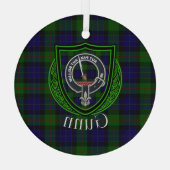 Gunn Scottish Clan Tartan & Crest Ornament Aus Glas (Rückseite)