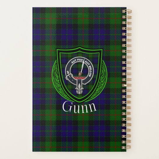 Gunn Scottish Clan Tartan & Crest Planer (Rückseite)