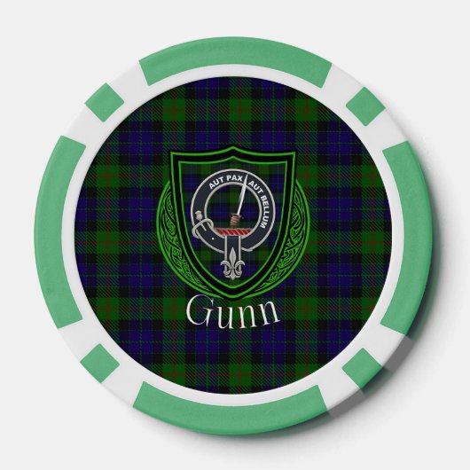 Gunn Scottish Clan Tartan & Crest Pokerchips (Rückseite)