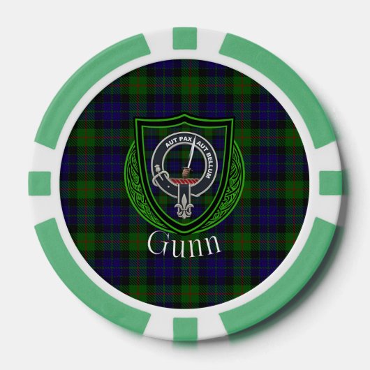Gunn Scottish Clan Tartan & Crest Pokerchips (Vorderseite)