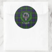 Gunn Scottish Clan Tartan & Crest Runder Aufkleber (Tasche)