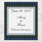 Gunn Scottish Wedding Wine Label Weinetikett (Einzelnes Label)