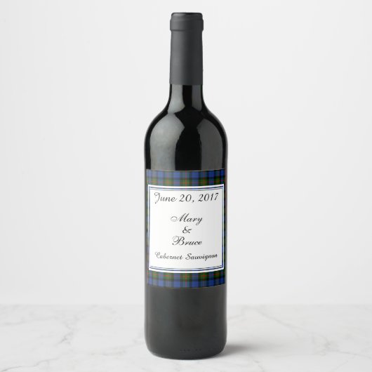 Gunn Scottish Wedding Wine Label Weinetikett (Vorderseite)