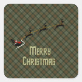 Gunn Weathered Scottish Tartan Quadratischer Aufkleber (Vorderseite)