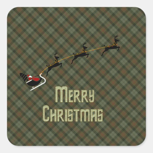 Gunn Weathered Scottish Tartan Quadratischer Aufkleber (Vorderseite)