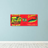 Gunner Lachs Can LabelGambier Bay, AK Leinwanddruck (Insitu (Holzboden))