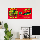 Gunner Lachs Can LabelGambier Bay, AK Poster (Heimbüro)