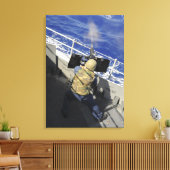 Gunners Mate feuert eine 50-Kaliber-Maschinenpisto Leinwanddruck (Insitu (Wohnzimmer))