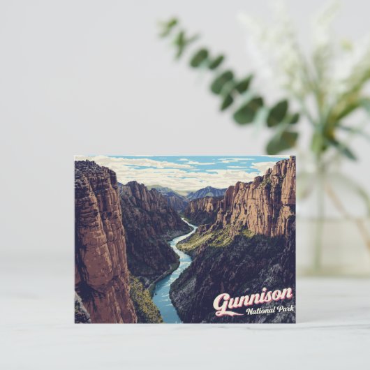 Gunnison Black Canyon River Art Postkarte (Stehend Vorderseite)