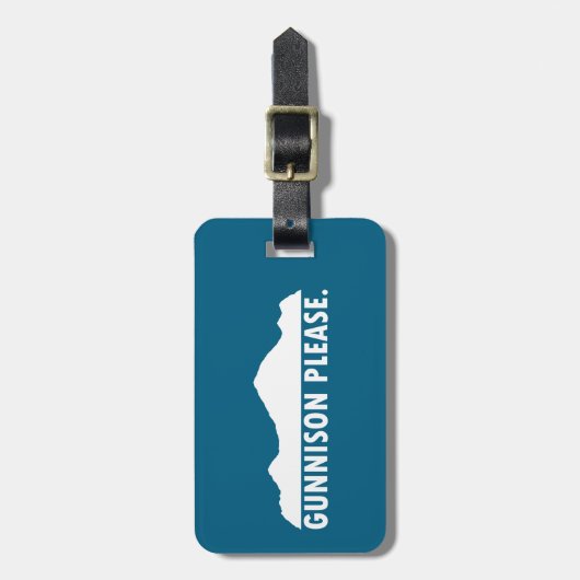 Gunnison Colorado Bitte Gepäckanhänger (Vorderseite vertikal)